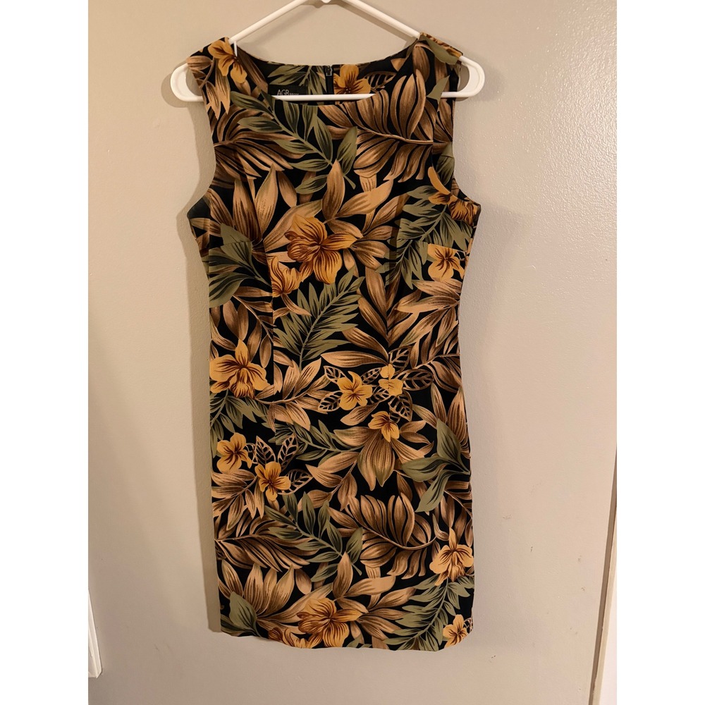 AGB Dress Womens‎ Size 8 Sleeveless Tropical Floral Print Knee Length Sheath